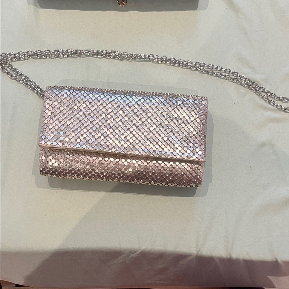 Elegant  Gold. Mesh Clutch with Chain Strap